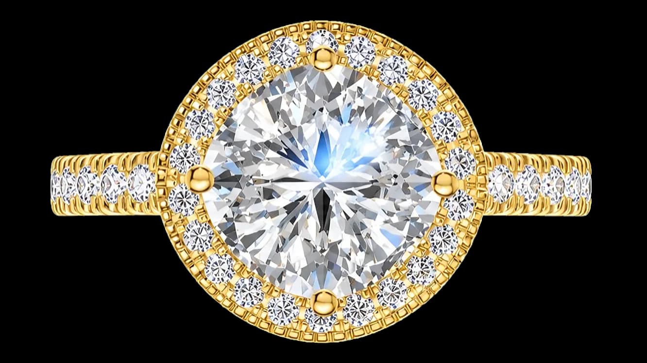 Photoreal 3D diamond ring